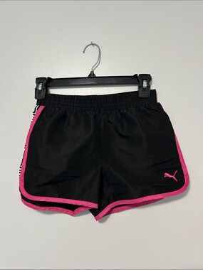 Puma Women’s Black with Pink Trim Athletic Shorts